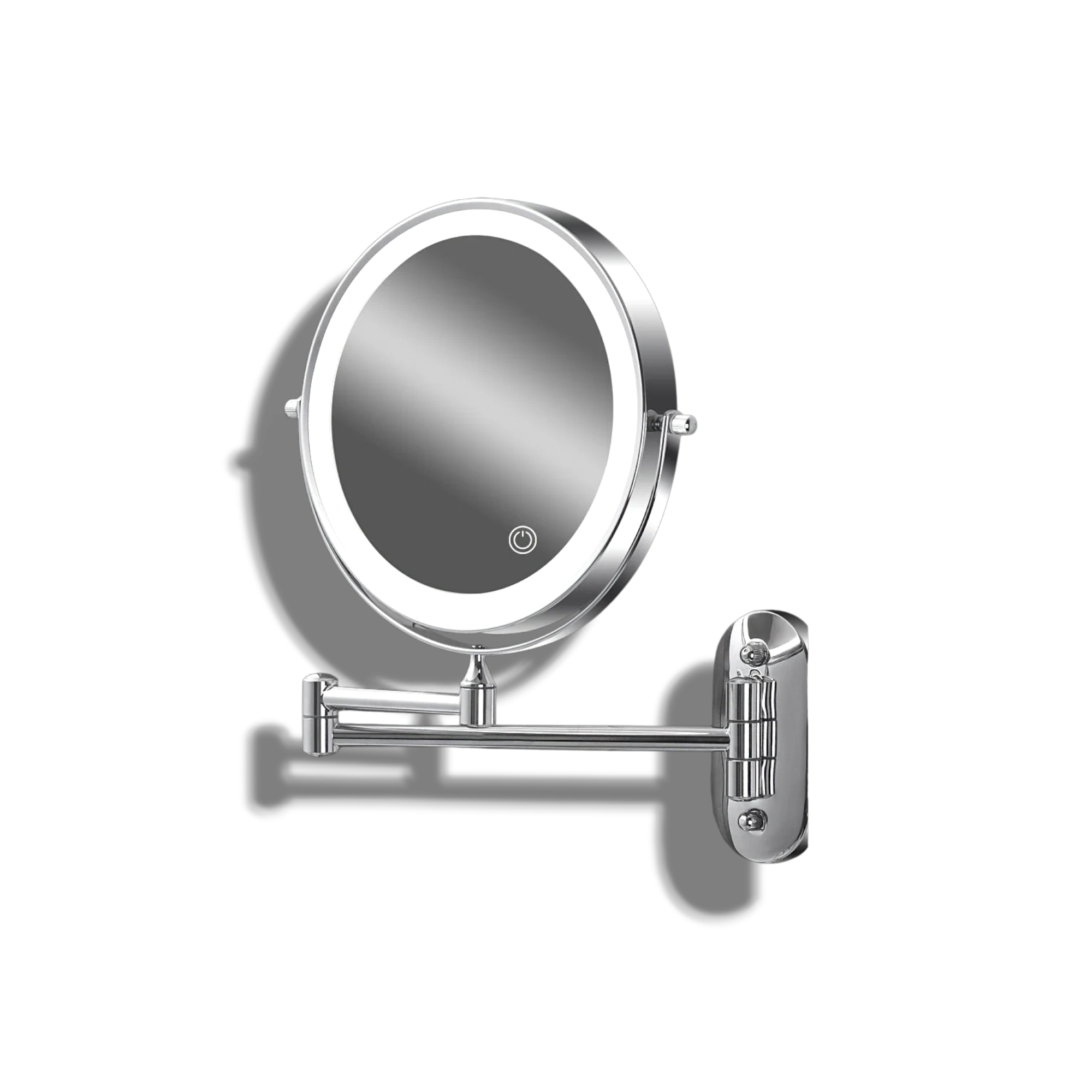 Frescovia - Double Sided Wall Mounted Makeup Mirror With Led Lighting And Magnifying Lens